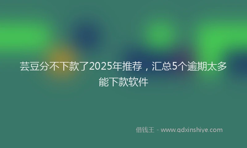 芸豆分不下款了2025年推荐，汇总5个逾期太多能下款软件