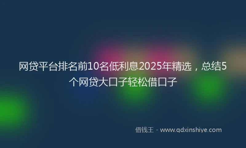 网贷平台排名前10名低利息2025年精选，总结5个网贷大口子轻松借口子