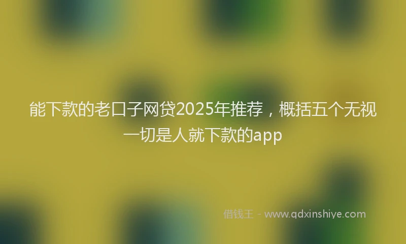 能下款的老口子网贷2025年推荐，概括五个无视一切是人就下款的app