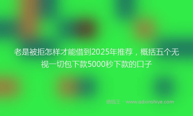 老是被拒怎样才能借到2025年推荐，概括五个无视一切包下款5000秒下款的口子