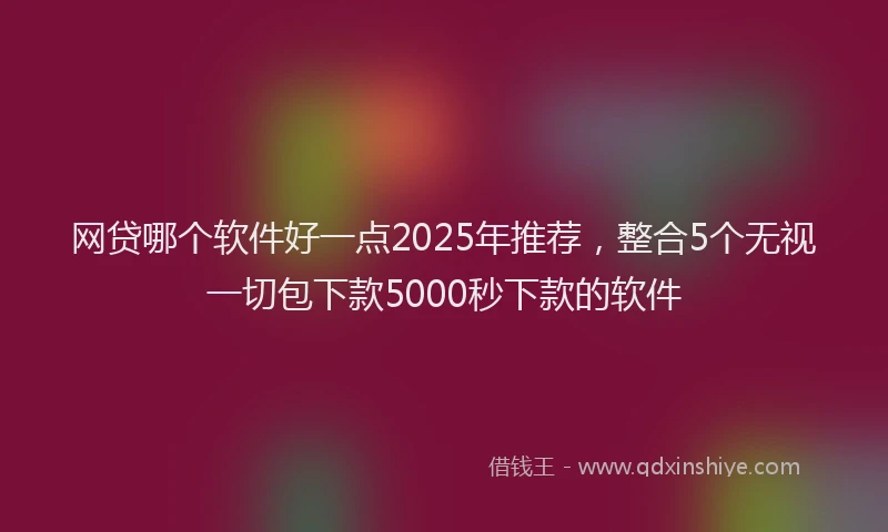网贷哪个软件好一点2025年推荐，整合5个无视一切包下款5000秒下款的软件