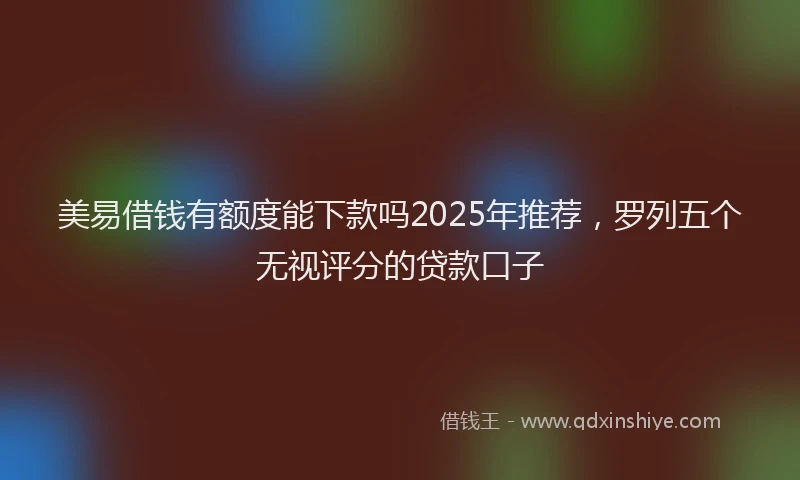 美易借钱有额度能下款吗2025年推荐，罗列五个无视评分的贷款口子
