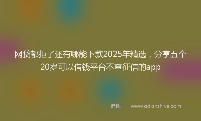 网贷都拒了还有哪能下款2025年精选，分享五个20岁可以借钱平台不查征信的app