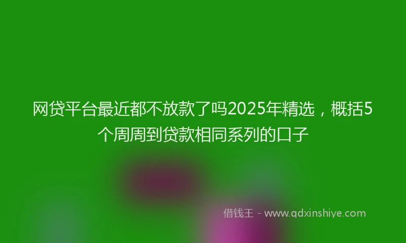 网贷平台最近都不放款了吗2025年精选，概括5个周周到贷款相同系列的口子