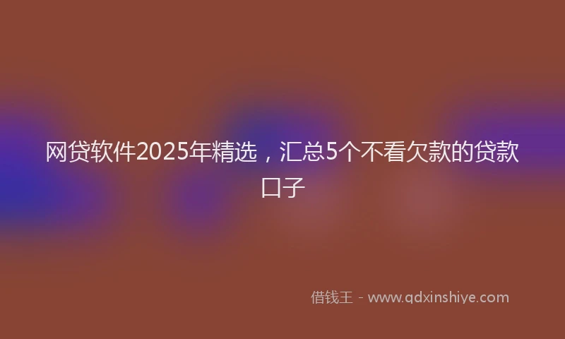 网贷软件2025年精选，汇总5个不看欠款的贷款口子