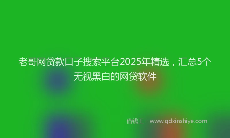 老哥网贷款口子搜索平台2025年精选，汇总5个无视黑白的网贷软件