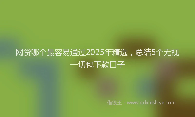 网贷哪个最容易通过2025年精选，总结5个无视一切包下款口子