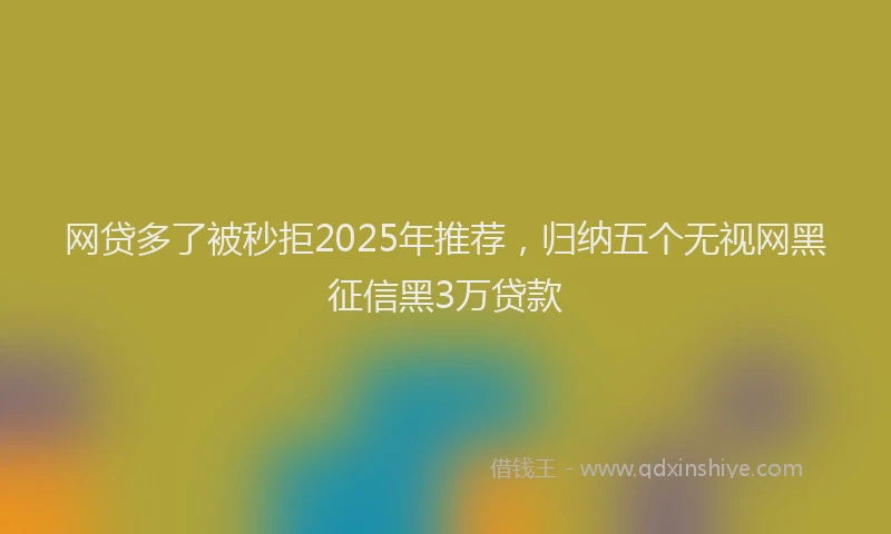网贷多了被秒拒2025年推荐，归纳五个无视网黑征信黑3万贷款