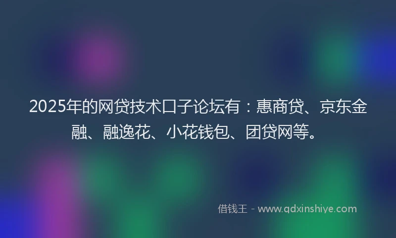 2025年的网贷技术口子论坛有：惠商贷、京东金融、融逸花、小花钱包、团贷网等。