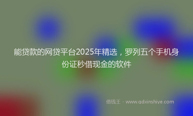 能贷款的网贷平台2025年精选，罗列五个手机身份证秒借现金的软件