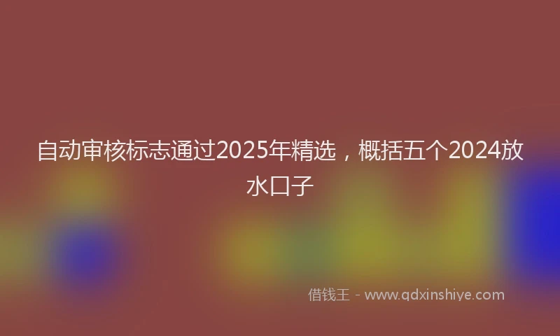 自动审核标志通过2025年精选，概括五个2024放水口子