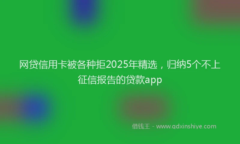 网贷信用卡被各种拒2025年精选，归纳5个不上征信报告的贷款app