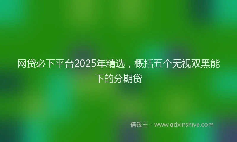 网贷必下平台2025年精选，概括五个无视双黑能下的分期贷
