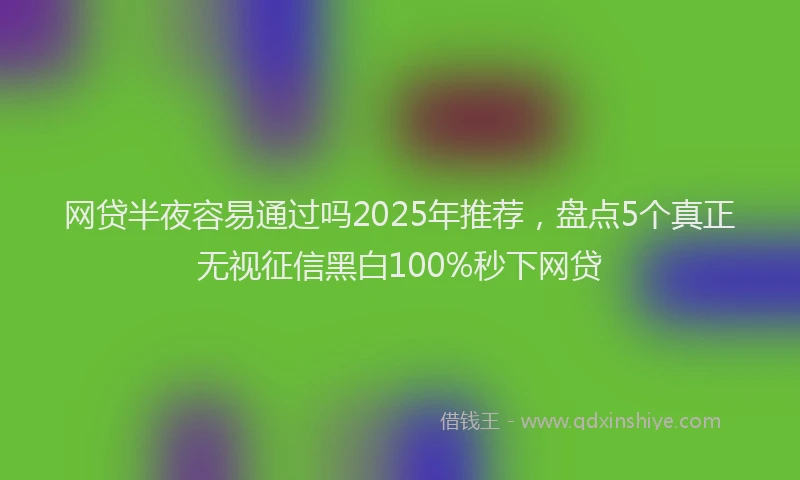 网贷半夜容易通过吗2025年推荐，盘点5个真正无视征信黑白100%秒下网贷