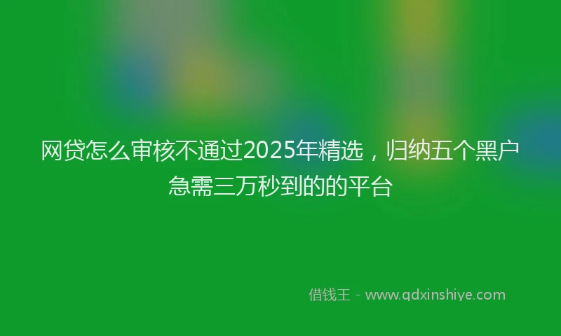网贷怎么审核不通过2025年精选，归纳五个黑户急需三万秒到的的平台