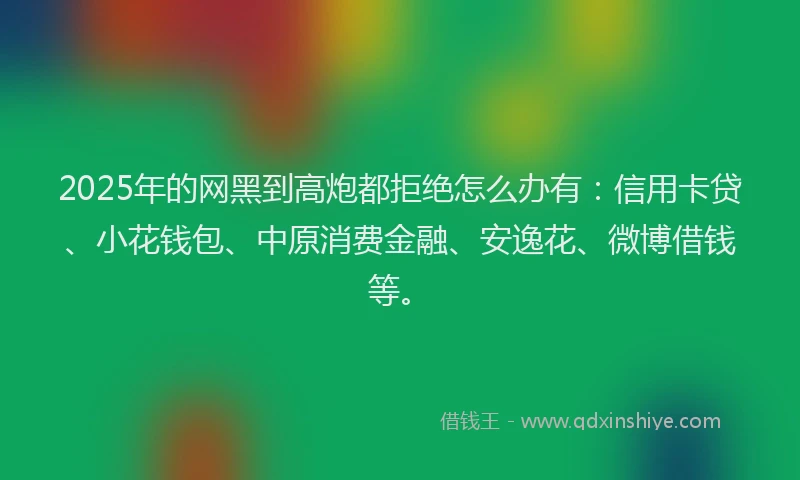 2025年的网黑到高炮都拒绝怎么办有：信用卡贷、小花钱包、中原消费金融、安逸花、微博借钱等。