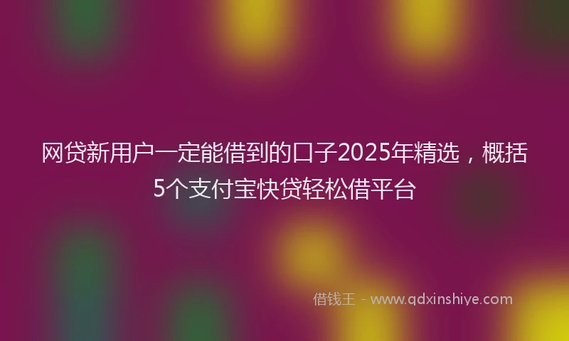 网贷新用户一定能借到的口子2025年精选，概括5个支付宝快贷轻松借平台