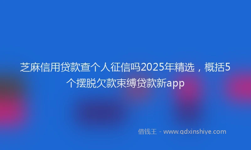 芝麻信用贷款查个人征信吗2025年精选，概括5个摆脱欠款束缚贷款新app