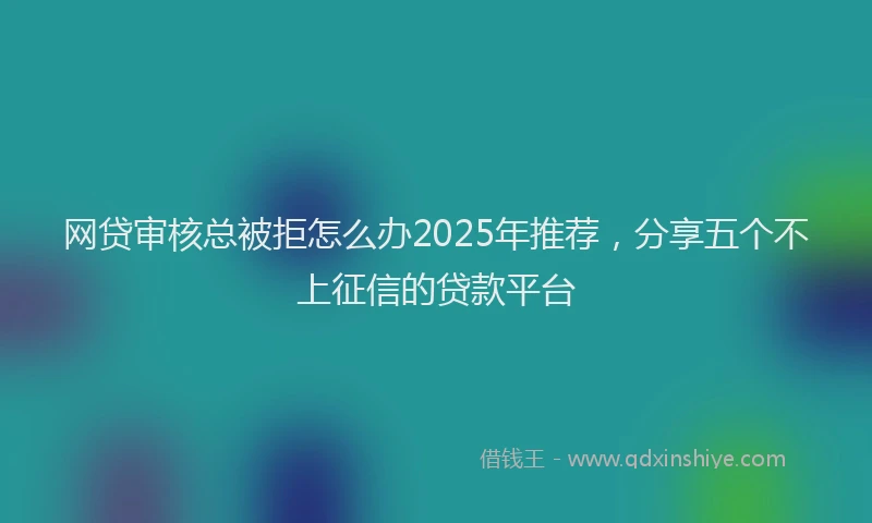网贷审核总被拒怎么办2025年推荐，分享五个不上征信的贷款平台