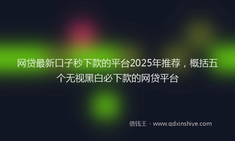 网贷最新口子秒下款的平台2025年推荐，概括五个无视黑白必下款的网贷平台