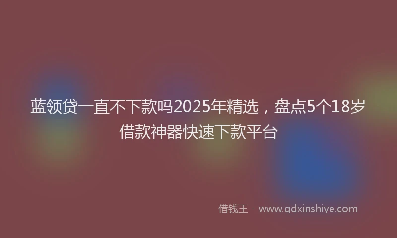 蓝领贷一直不下款吗2025年精选，盘点5个18岁借款神器快速下款平台