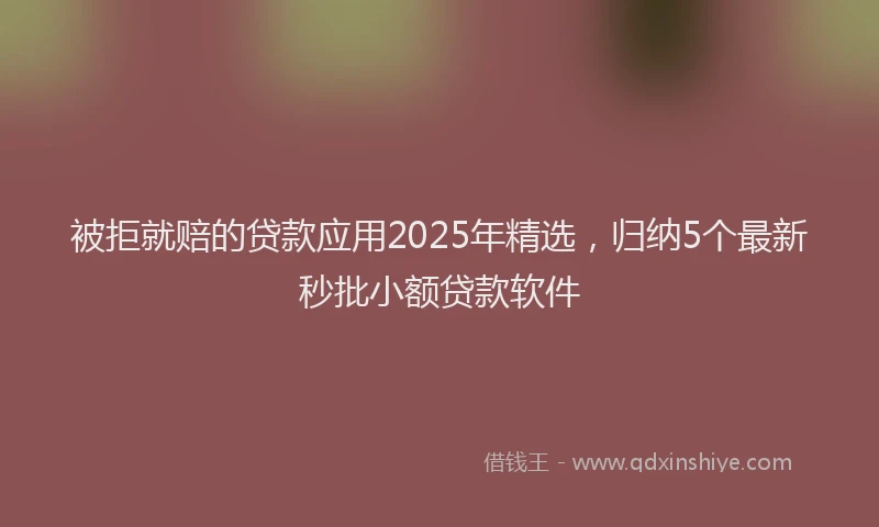 被拒就赔的贷款应用2025年精选，归纳5个最新秒批小额贷款软件