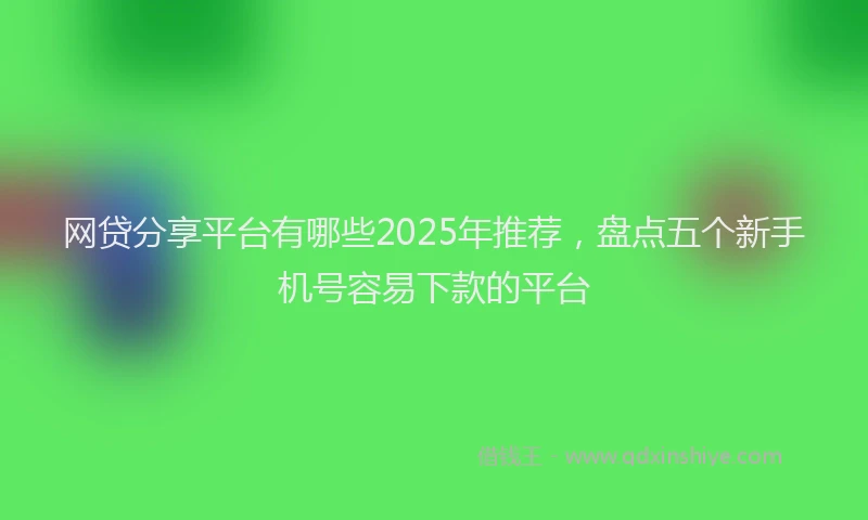 网贷分享平台有哪些2025年推荐，盘点五个新手机号容易下款的平台