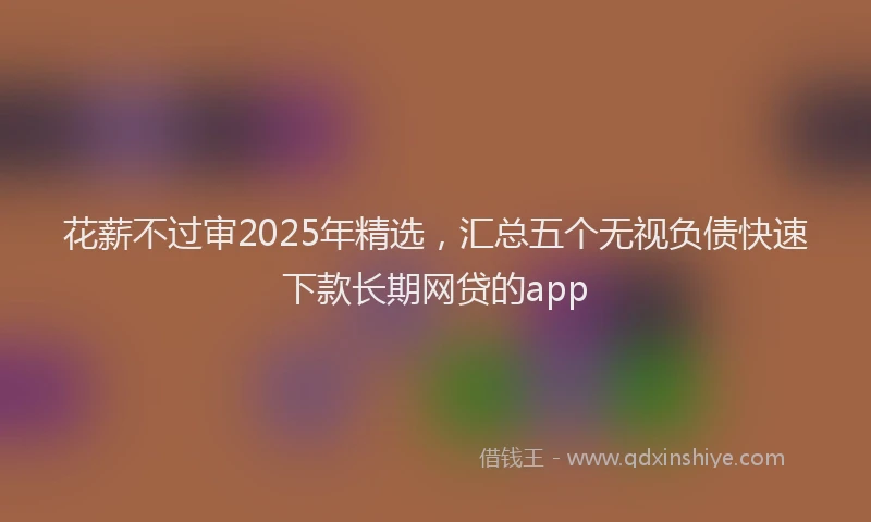 花薪不过审2025年精选，汇总五个无视负债快速下款长期网贷的app