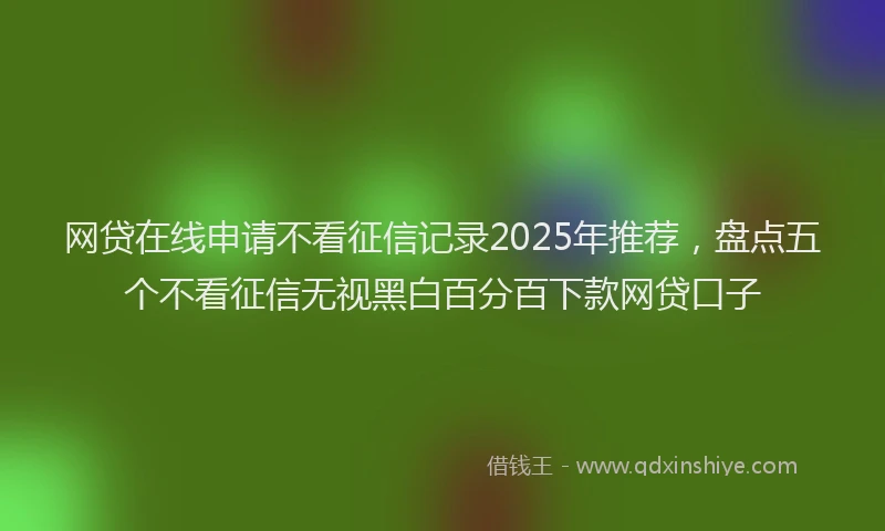 网贷在线申请不看征信记录2025年推荐，盘点五个不看征信无视黑白百分百下款网贷口子