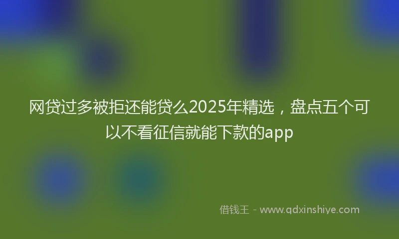 网贷过多被拒还能贷么2025年精选，盘点五个可以不看征信就能下款的app