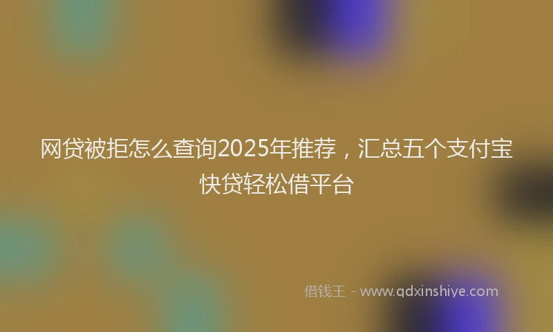 网贷被拒怎么查询2025年推荐，汇总五个支付宝快贷轻松借平台