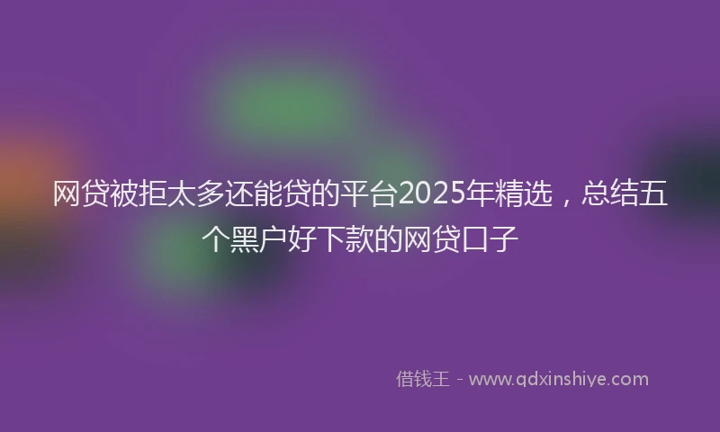 网贷被拒太多还能贷的平台2025年精选，总结五个黑户好下款的网贷口子