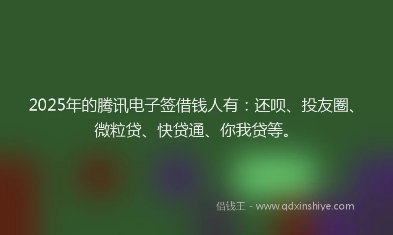 2025年的腾讯电子签借钱人有：还呗、投友圈、微粒贷、快贷通、你我贷等。