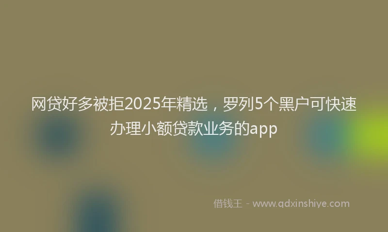 网贷好多被拒2025年精选，罗列5个黑户可快速办理小额贷款业务的app