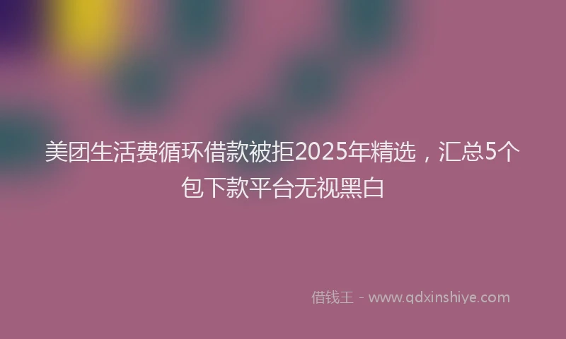 美团生活费循环借款被拒2025年精选，汇总5个包下款平台无视黑白