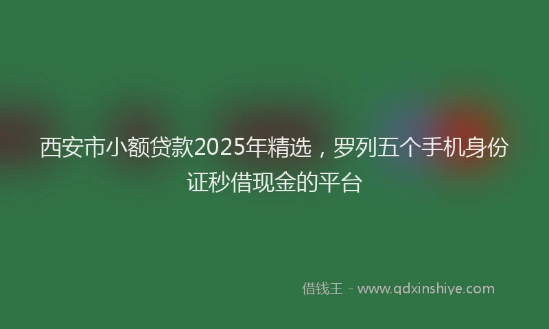 西安市小额贷款2025年精选，罗列五个手机身份证秒借现金的平台