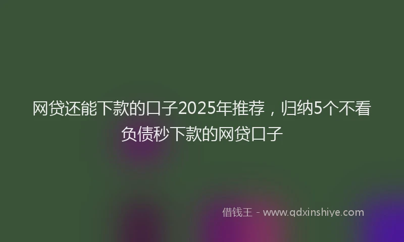 网贷还能下款的口子2025年推荐，归纳5个不看负债秒下款的网贷口子