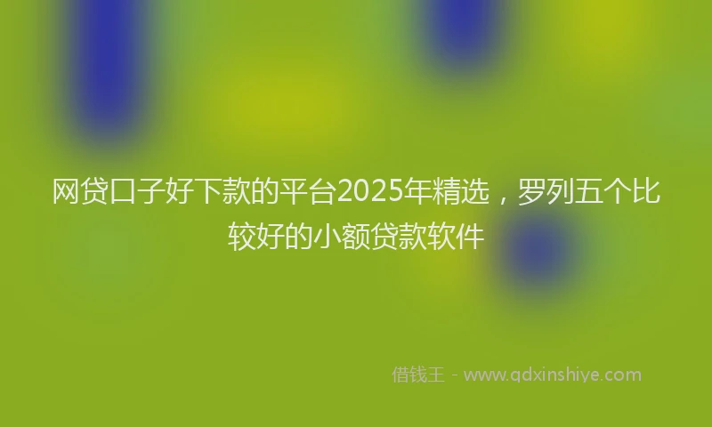 网贷口子好下款的平台2025年精选，罗列五个比较好的小额贷款软件