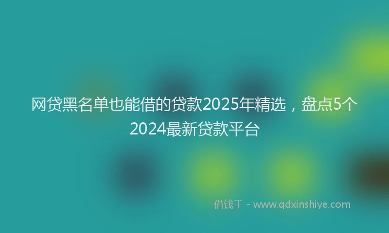 网贷黑名单也能借的贷款2025年精选，盘点5个2024最新贷款平台