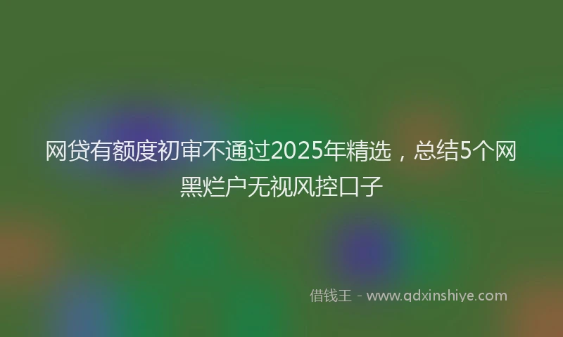 网贷有额度初审不通过2025年精选，总结5个网黑烂户无视风控口子