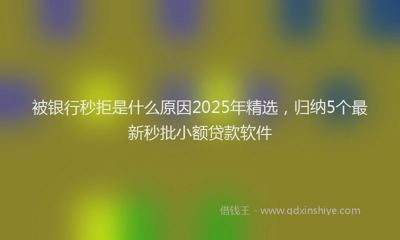 被银行秒拒是什么原因2025年精选，归纳5个最新秒批小额贷款软件