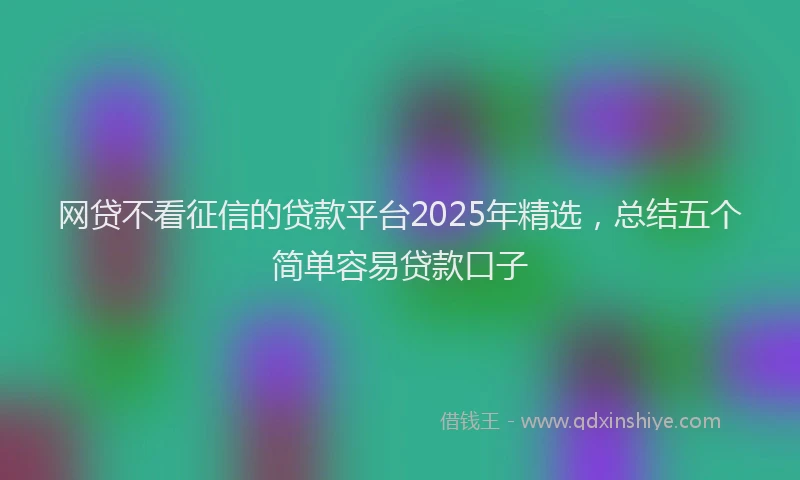 网贷不看征信的贷款平台2025年精选，总结五个简单容易贷款口子