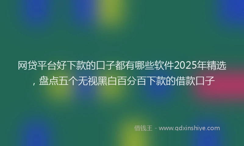 网贷平台好下款的口子都有哪些软件2025年精选，盘点五个无视黑白百分百下款的借款口子