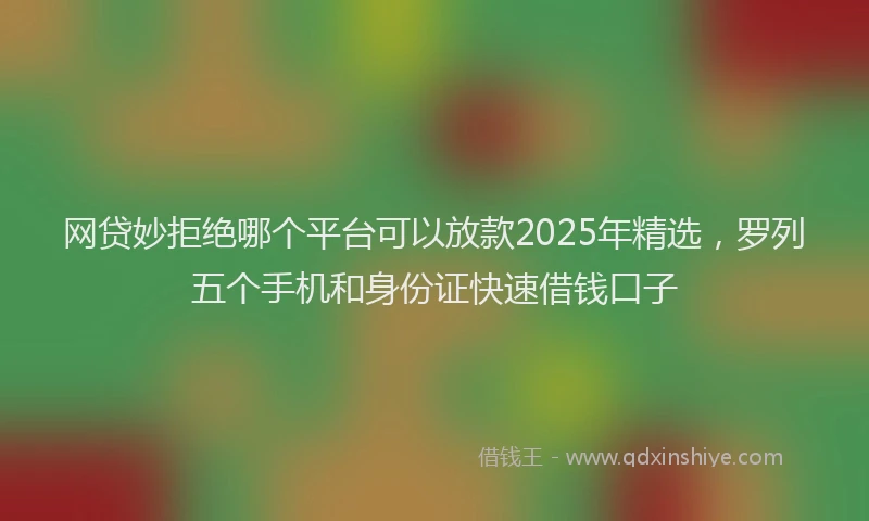 网贷妙拒绝哪个平台可以放款2025年精选，罗列五个手机和身份证快速借钱口子