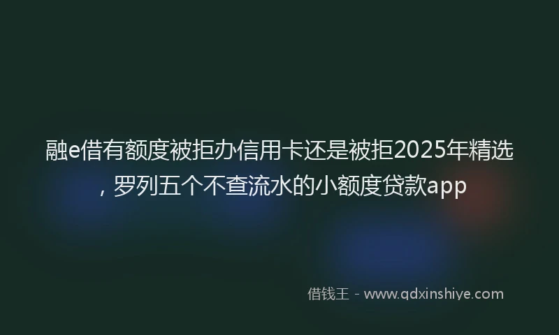 融e借有额度被拒办信用卡还是被拒2025年精选，罗列五个不查流水的小额度贷款app