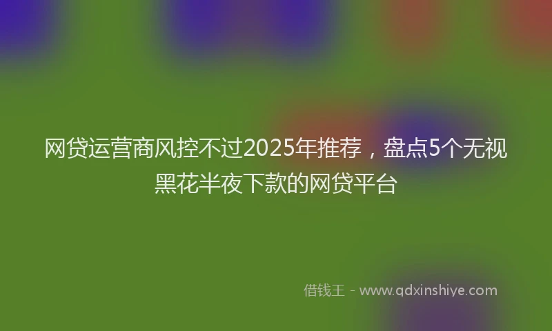网贷运营商风控不过2025年推荐，盘点5个无视黑花半夜下款的网贷平台