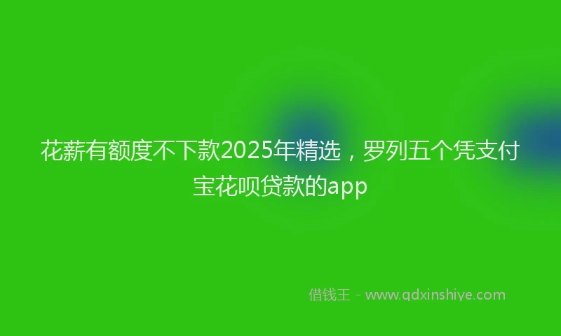 花薪有额度不下款2025年精选，罗列五个凭支付宝花呗贷款的app