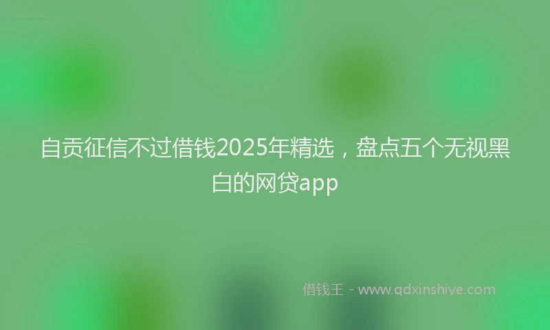 自贡征信不过借钱2025年精选，盘点五个无视黑白的网贷app