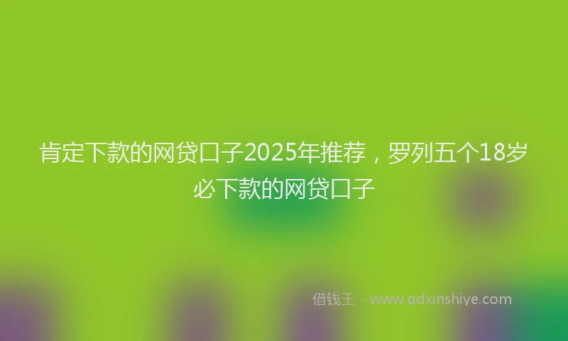 肯定下款的网贷口子2025年推荐，罗列五个18岁必下款的网贷口子