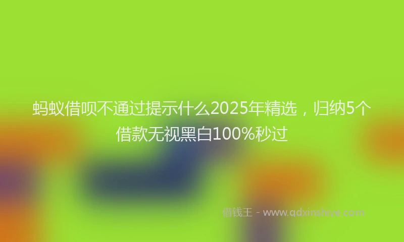 蚂蚁借呗不通过提示什么2025年精选，归纳5个借款无视黑白100%秒过